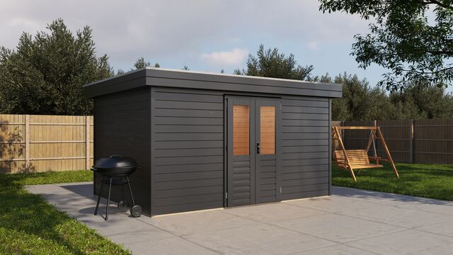 Friggebod Märsta - 4,2x3m (12,6 kvm) - Svartbetsad