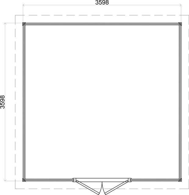 Friggebod Örnsköldsvik - 3,6x3,6m (13 kvm) - Svartbetsad