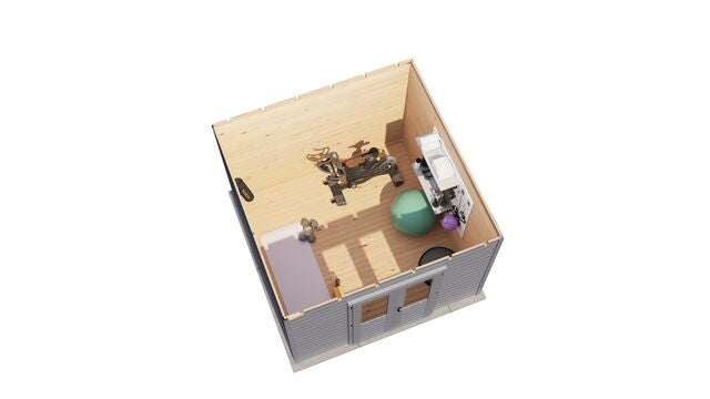 Friggebod Sundbyberg - 3x3m (9 kvm) - Gråbetsad