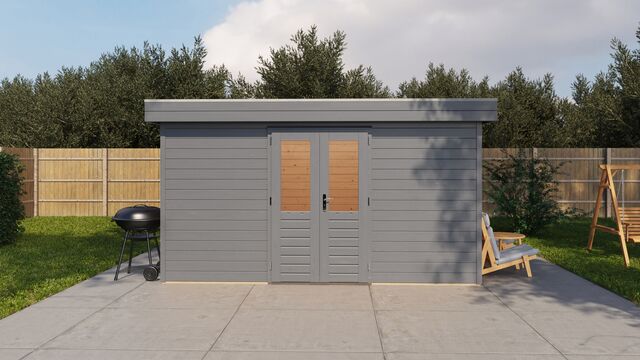 Friggebod Tumba - 4,2x2,4m (10,1 kvm) - Gråbetsad