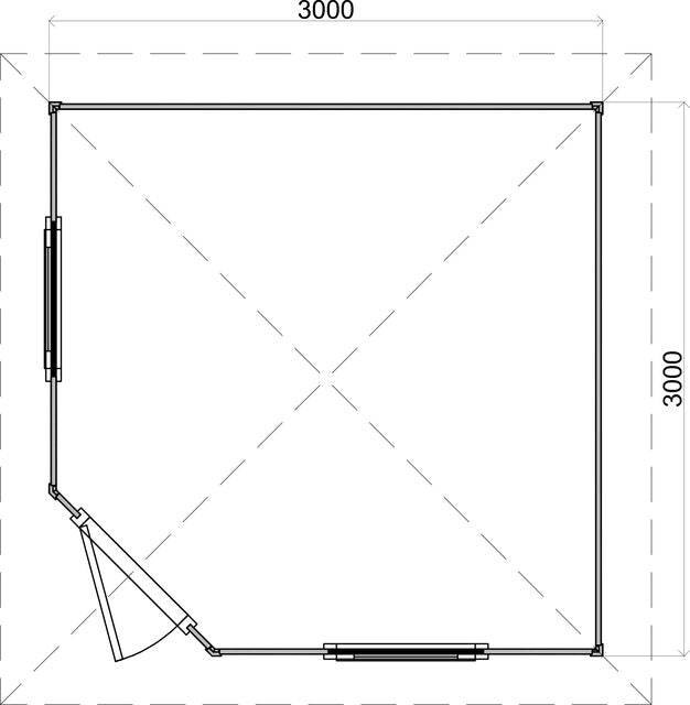 Lusthus Älmhult - 3x3m (9 kvm) - Gråbetsad