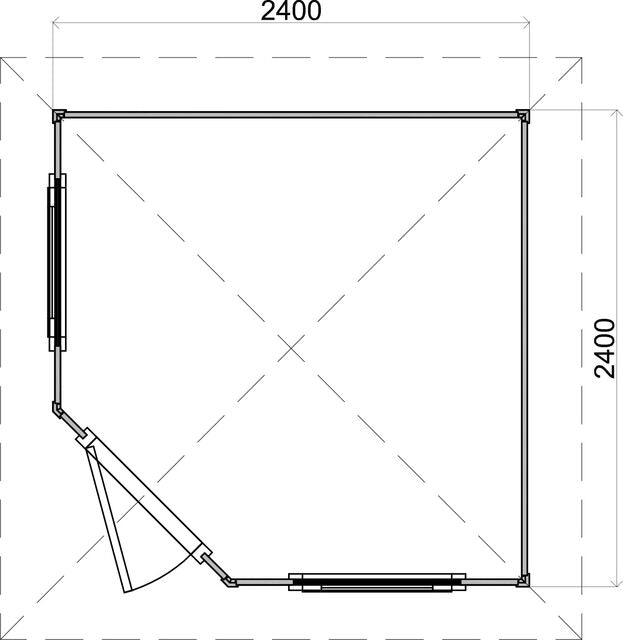 Lusthus Hässleholm - 2,4x2,4m (5,8 kvm) - Svartbetsad
