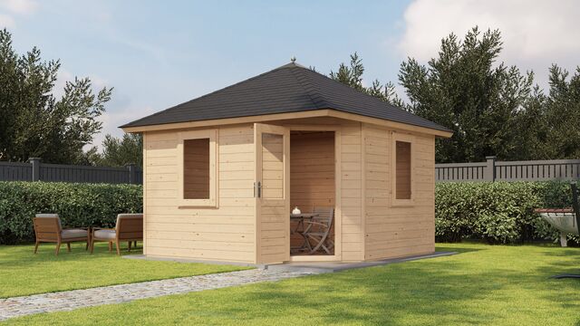 Lusthus Lerum - 3,6x3,6m (13 kvm) - Obehandlat