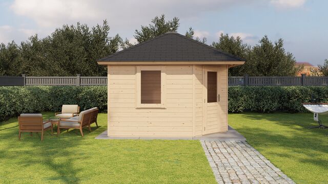 Lusthus Lerum - 3,6x3,6m (13 kvm) - Obehandlat