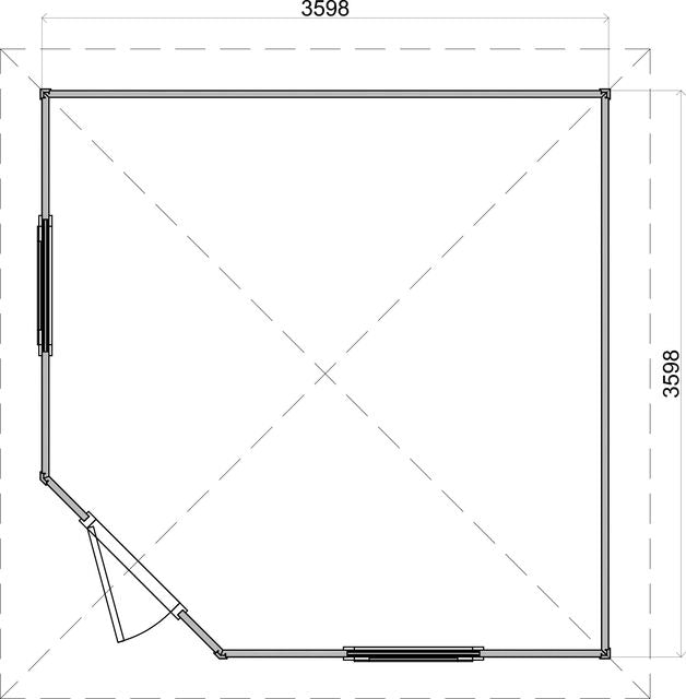 Lusthus Lerum - 3,6x3,6m (13 kvm) - Obehandlat