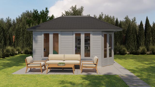 Lusthus Partille - 4,8x3m (14,4 kvm) - Gråbetsad