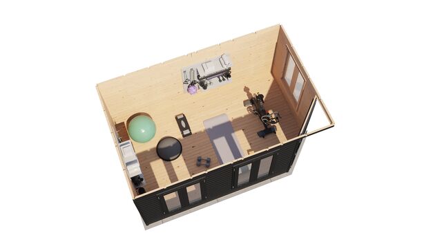 Lusthus Partille - 4,8x3m (14,4 kvm) - Svartbetsad