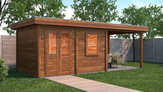 Trädgårdshus Täby - 6,9x3m (20,7 kvm) - Brunoljat
