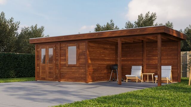 Trädgårdshus Växjö - 7,9x3m (23,7 kvm) - Brunoljat