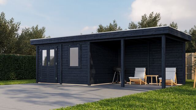 Trädgårdshus Växjö - 7,9x3m (23,7 kvm) - Svartoljat