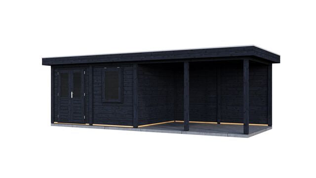 Trädgårdshus Växjö - 7,9x3m (23,7 kvm) - Svartoljat