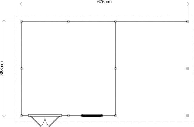 Trädgårdshus Sundsvall - 6x3,9m (23,4 kvm) - Svartoljat