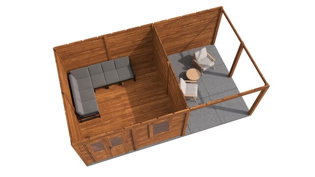 Trädgårdshus Sundsvall - 6x3,9m (23,4 kvm) - Brunoljat