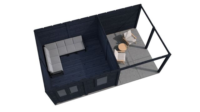 Trädgårdshus Sundsvall - 6x3,9m (23,4 kvm) - Svartoljat