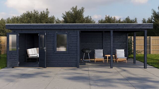 Trädgårdshus Luleå - 7,9x3,9m (30,81 kvm) - Svartoljat