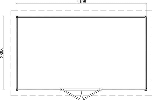 Friggebod Tumba - 4,2x2,4m (10,1 kvm) - Obehandlat