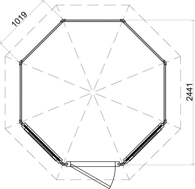 Lusthus Kinna - Ø2,5m (4,9 kvm) - Svartoljat