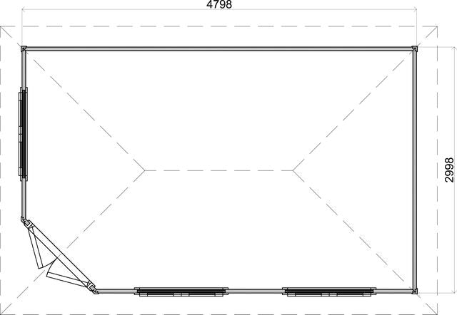Lusthus Partille - 4,8x3m (14,4 kvm) - Gråbetsad