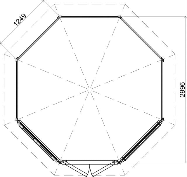 Lusthus Sala - Ø3m (7 kvm) - Obehandlat