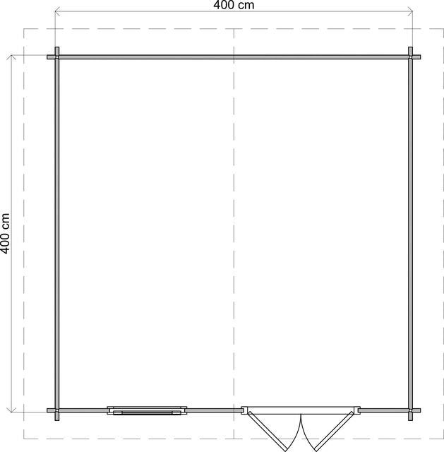 Attefallshus Haparanda - 4x4m (16 kvm) - Obehandlat
