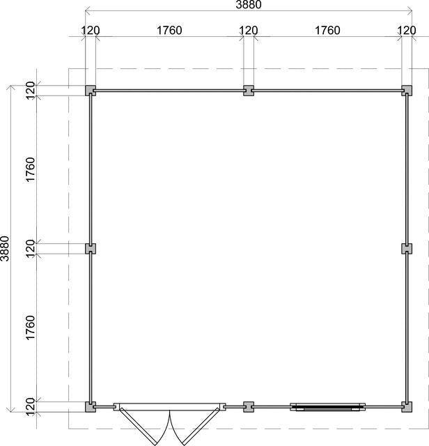 Förråd Halmstad - 3,9x3,9m (15,21 kvm) - Svartoljat